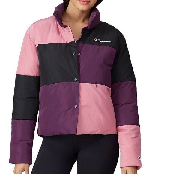 Champion Puffer Jacket Colorblock Large - Picture 1 of 10